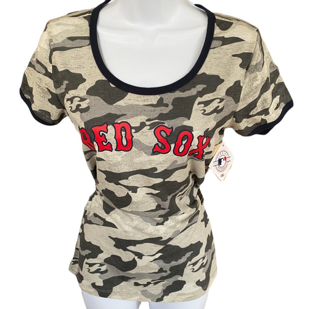 Womens MLB Official Camo Red Sox T-Shirt